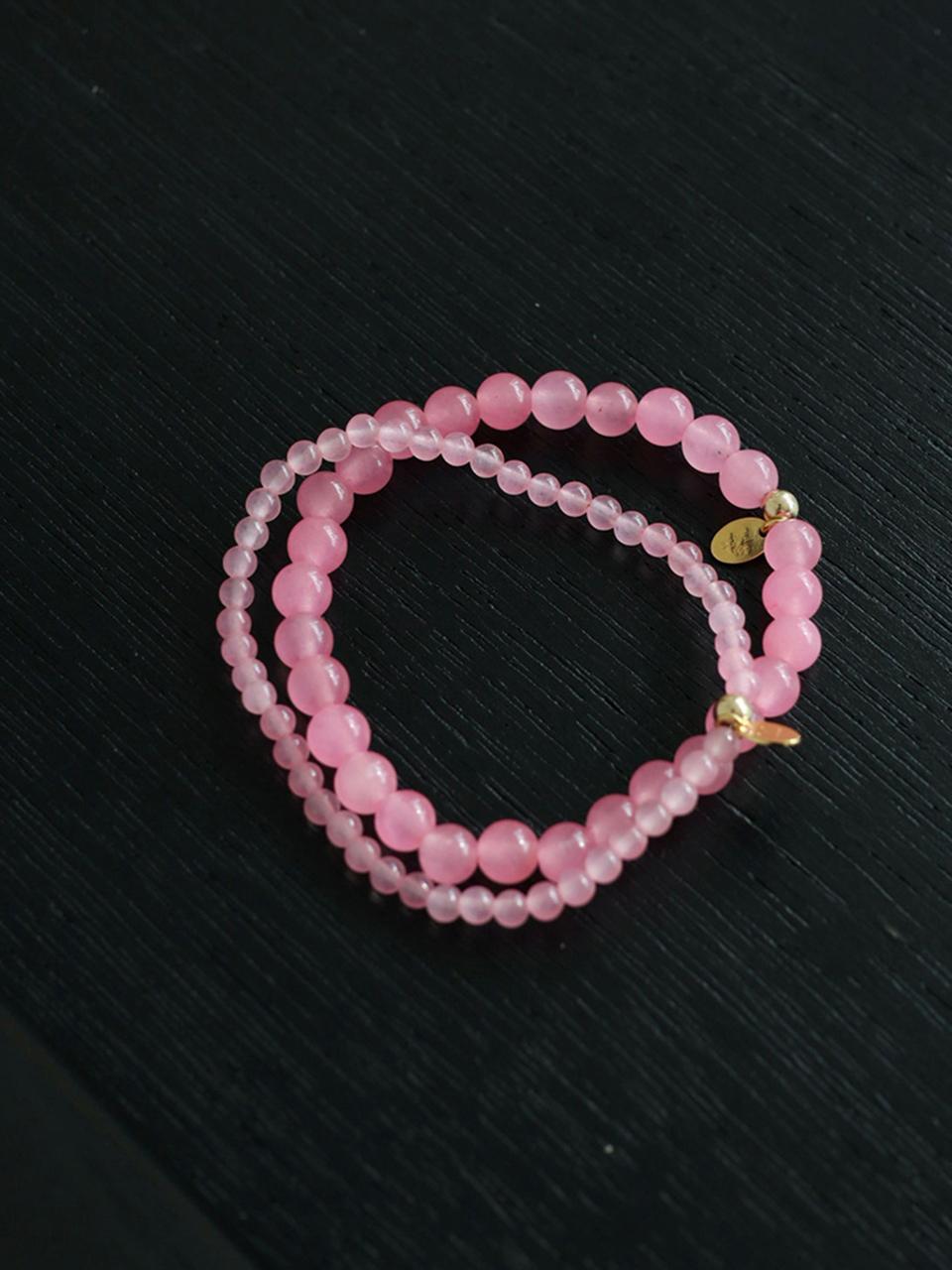 modernlike 14k gold pink amethyst gemstone bracelet 3 mm