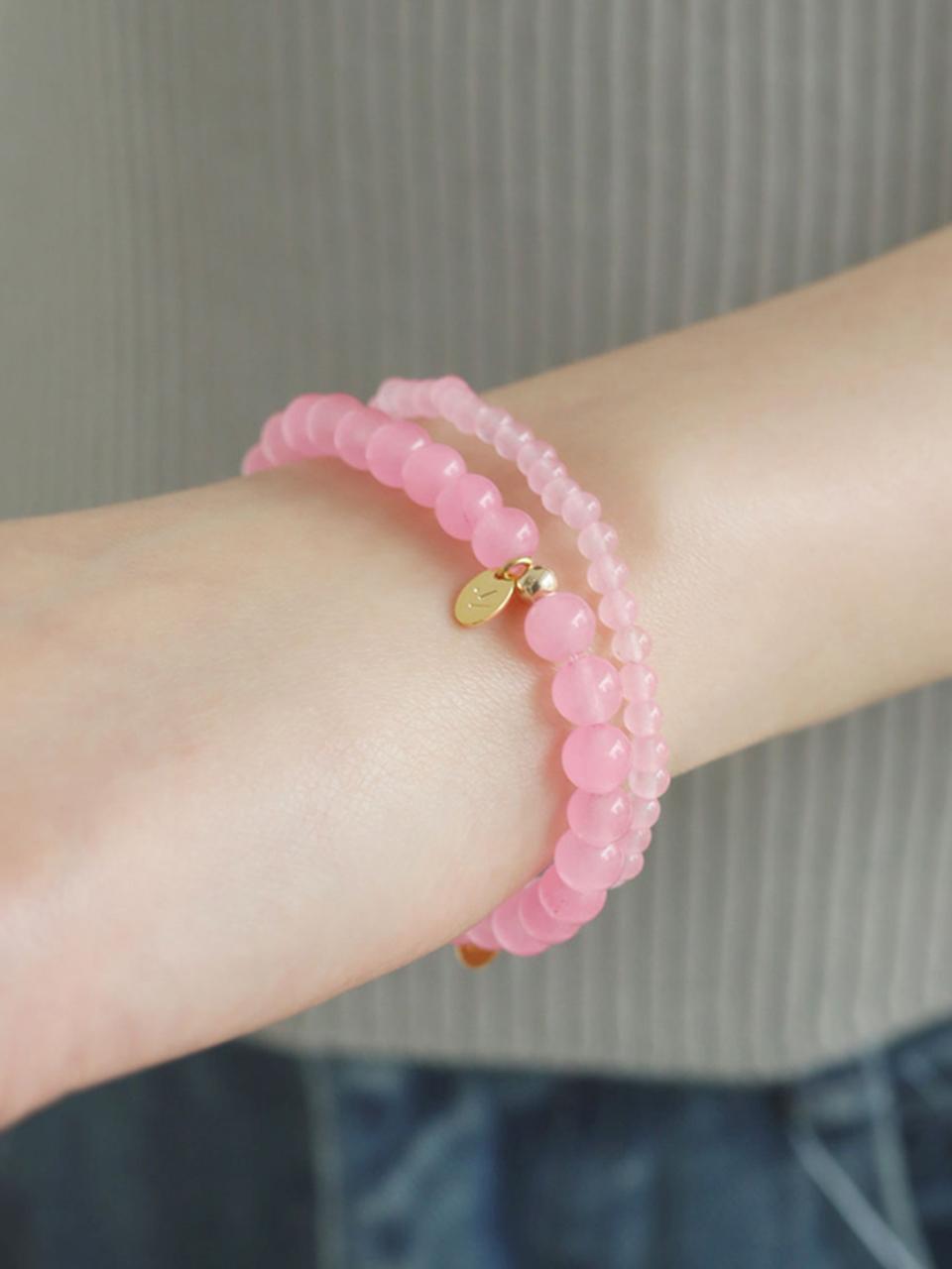 modernlike 14k gold pink amethyst gemstone bracelet 6 mm