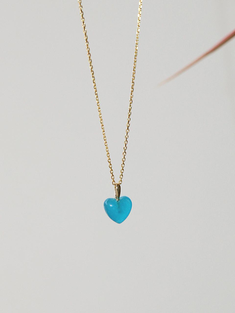 modernlike 14k Goldfield Silver Blue Quartz Crystal Heart Nec