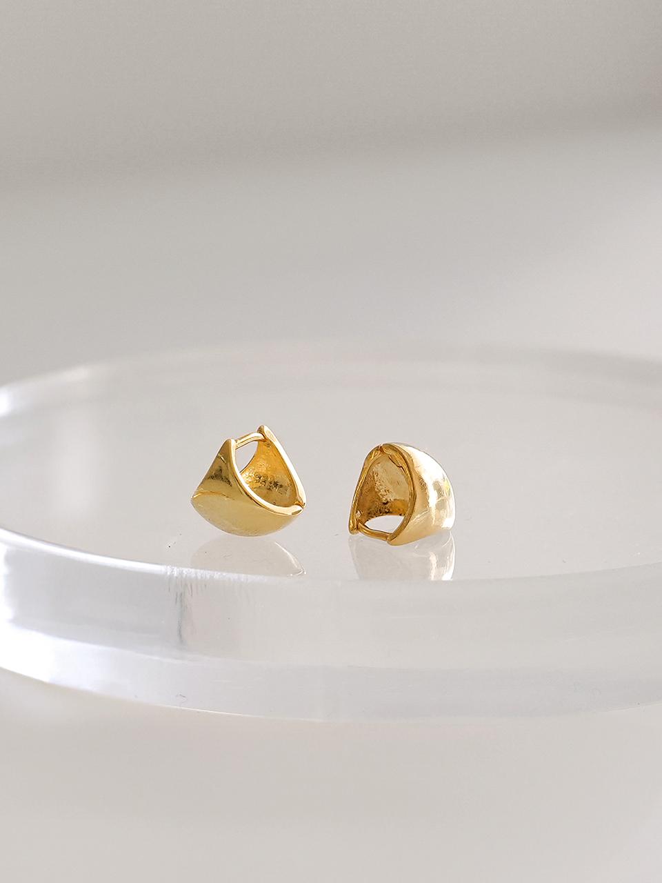 modernlike 14k Goldfield Silver Clover One-Touch Earrings