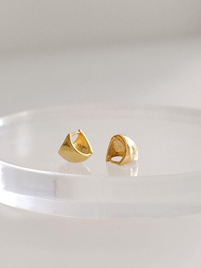 modernlike 14k Goldfield Silver Clover One-Touch Earrings