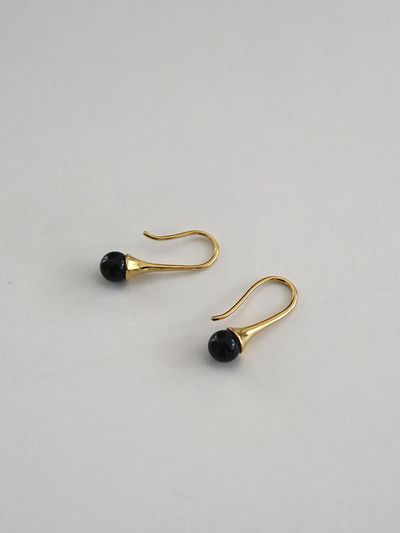 modernlike 14k Goldfield Silver Tray Onyx Drop Earrings