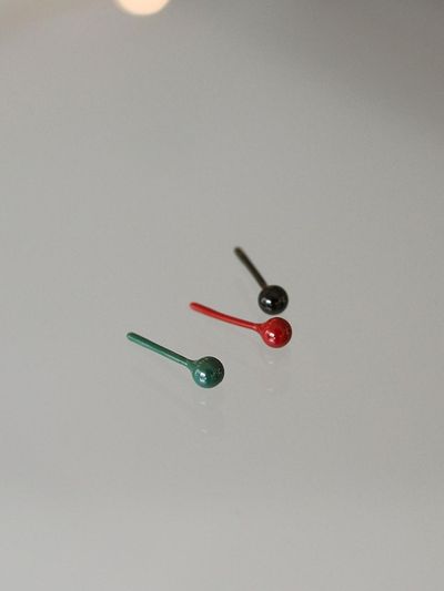 modernlike ceramic ball needle earrings