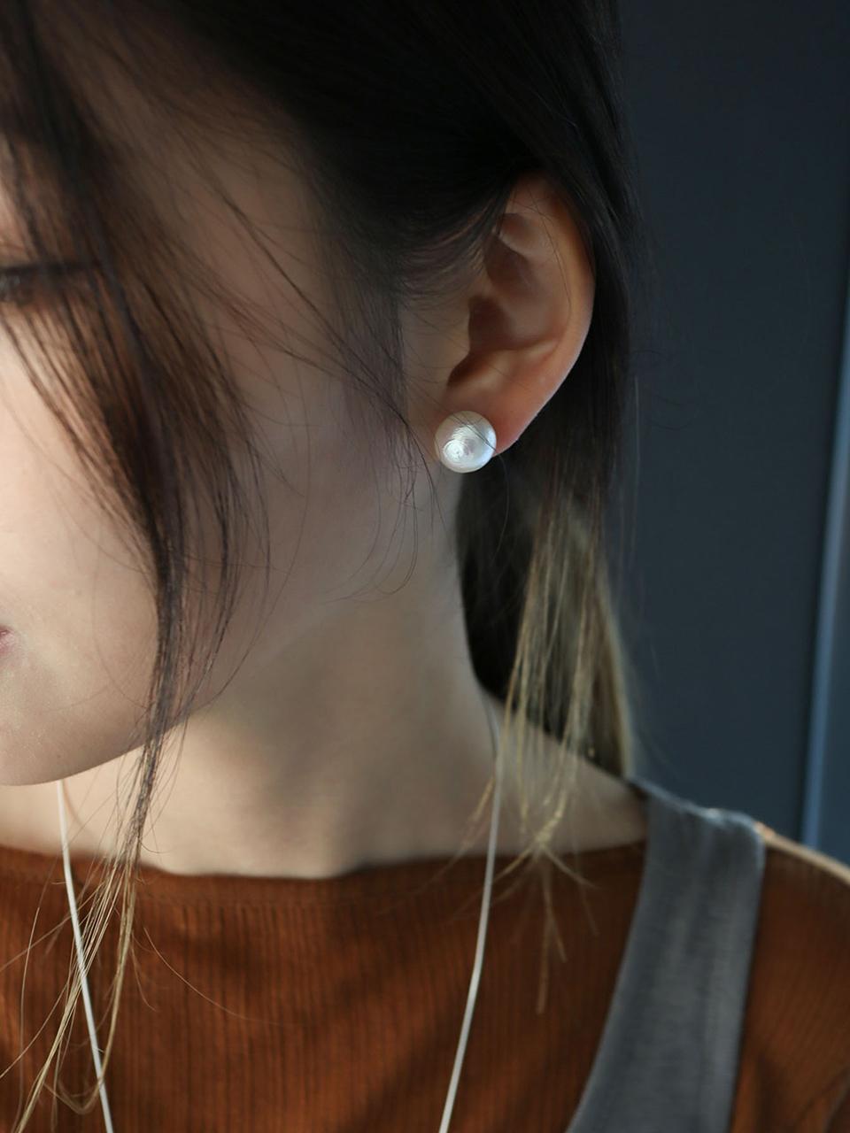 modernlike Silver 925 Downey Cotton Pearl Pearl Earrings
