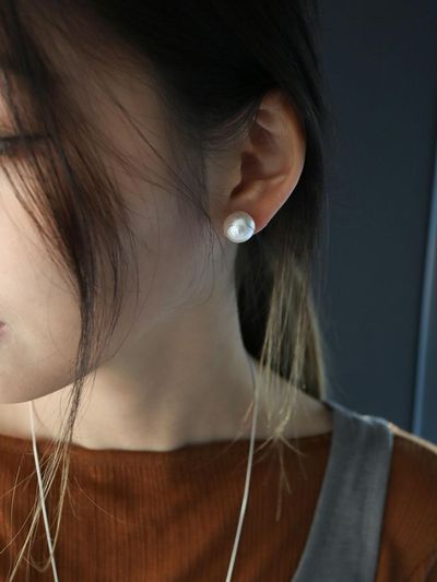 modernlike Silver 925 Downey Cotton Pearl Pearl Earrings