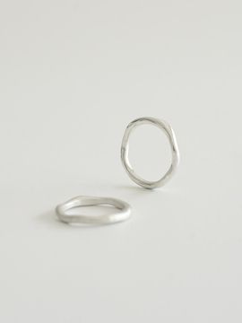 modernlike silver 925 glossy cast wavy ring