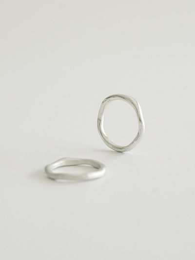 modernlike silver 925 glossy cast wavy ring