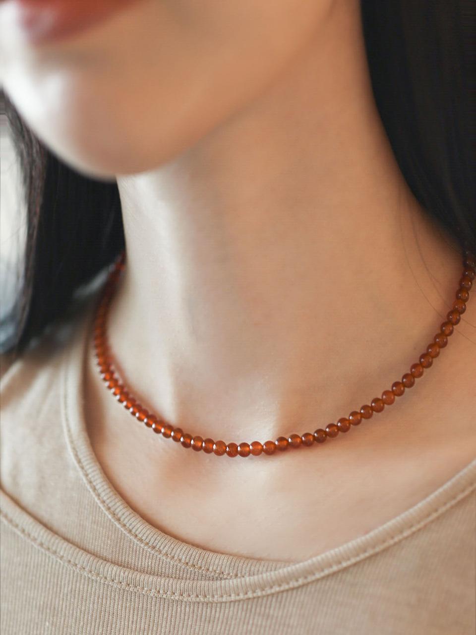 modernlike Silver 925 Jamanok Gemstone Necklace 4 mm