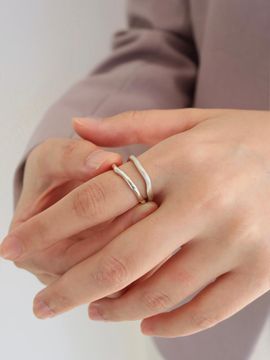 modernlike silver 925 matte cast wavy ring