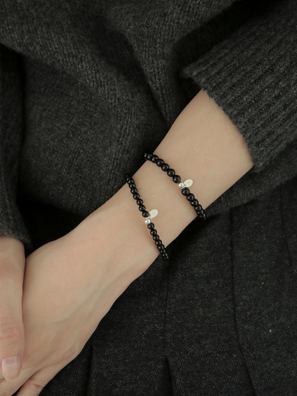 modernlike Silver 925 Onyx Black Pearl Bracelet 5mm