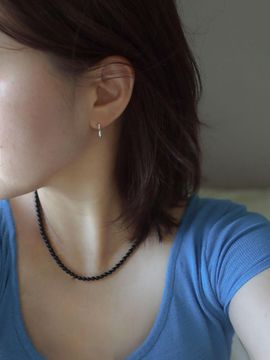 modernlike Sterling 925 Onyx 4mm Necklace [Black]