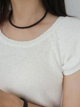 modernlike Sterling 925 Onyx 5mm Black Necklace