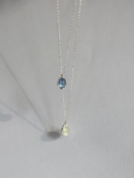 modernlike Sterling 925 Prehnite Pendant Necklace [GREEN]