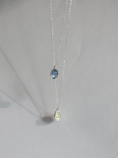 modernlike Sterling 925 Prehnite Pendant Necklace [GREEN]