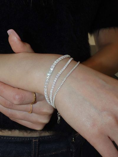 modernlike Sterling Silver Cubic Zirconia Tennis Bracelet