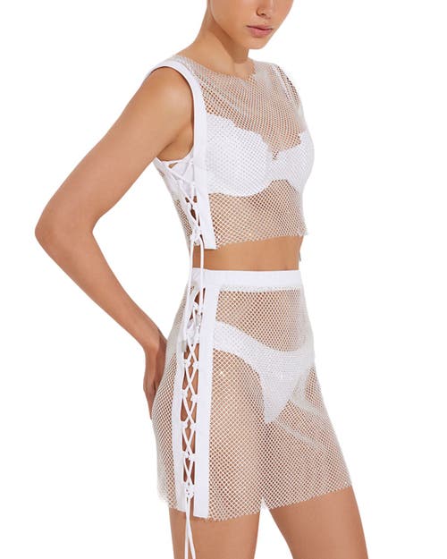 Moeva Moeva Alejandra Rhinestone Details Mesh Skirt