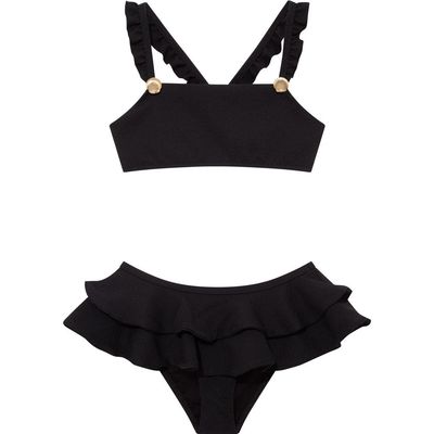 Moeva Moeva Dassy Ruffle Strap Kids Bikini Set with Layered Skirt