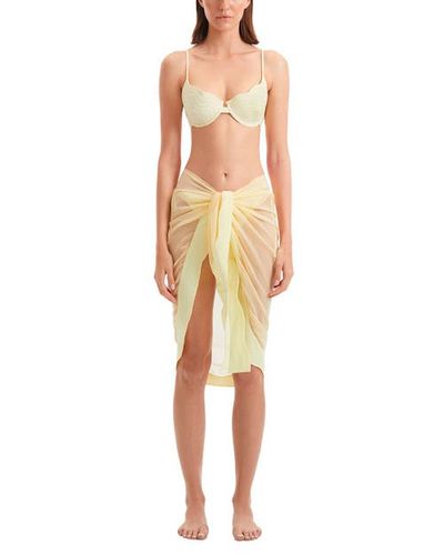 Moeva Moeva Raiden Tie Front Wavy-Trim Sheer Sarong
