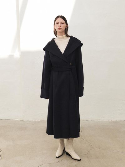 MOHAN Camel Hair Shawl Hooded Handmade Coat [2COLORS]