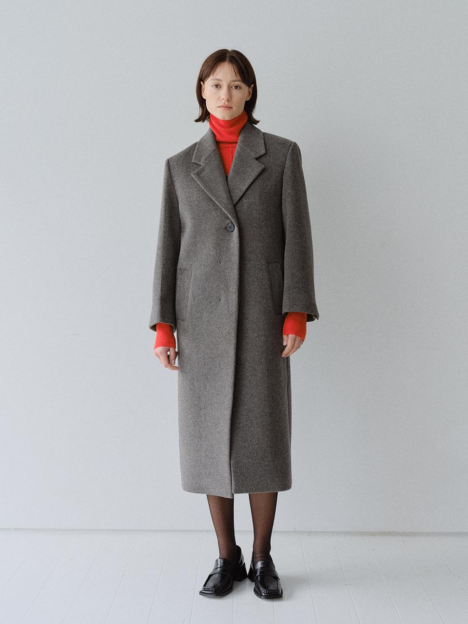 MOHAN Cashmere Wool Classic Semi-Double Breasted Coat