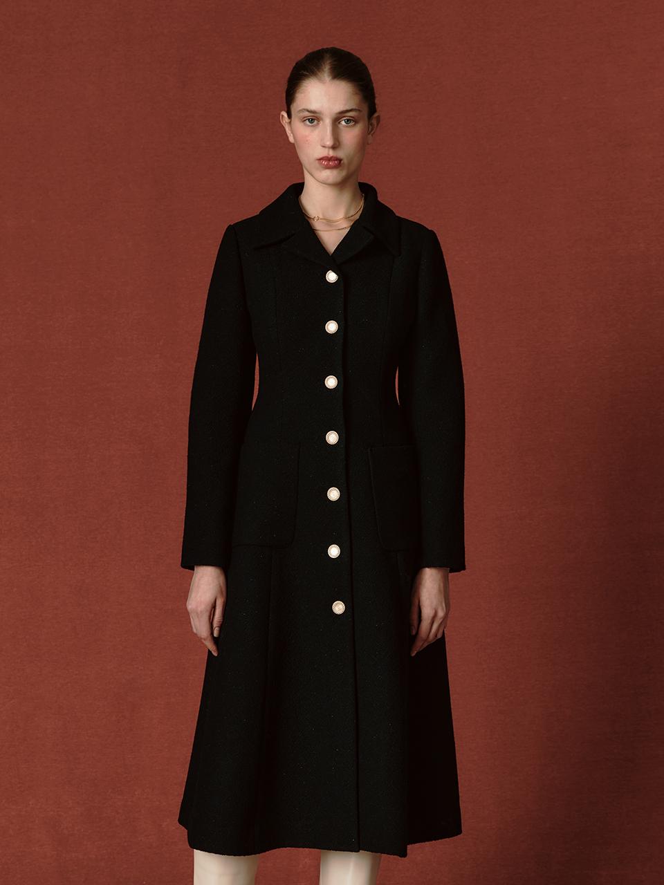 MOHAN Collar Button Classic Dress [Black]