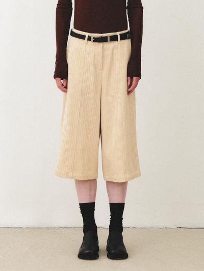 MOHAN Cotton Corduroy Below-Knee Bermuda Pants [2COLORS]