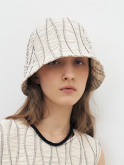 MOHAN Cotton Stitched Flared Bucket Hat