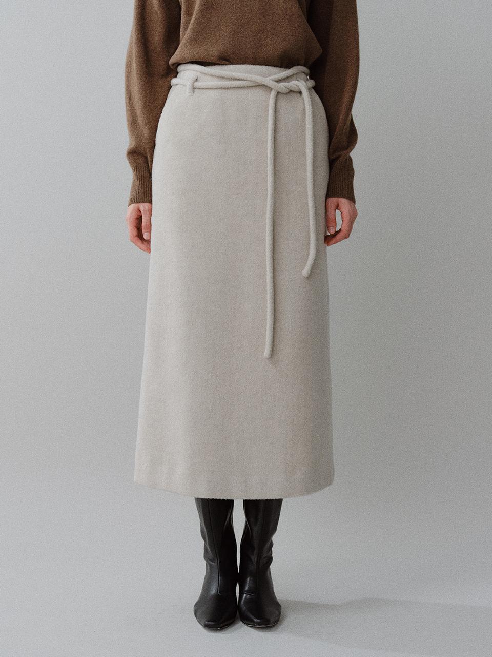 MOHAN Fur Wool H-Line Skirt [2COLORS]