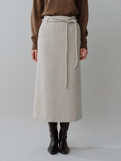 MOHAN Fur Wool H-Line Skirt [2COLORS]