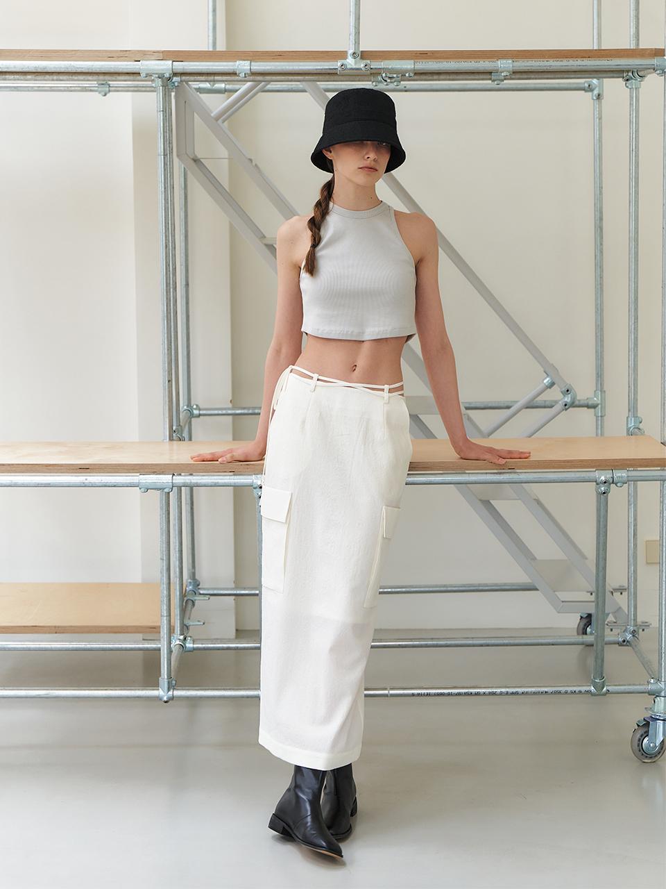 MOHAN H-Line Cargo Maxi Skirt [2COLORS]