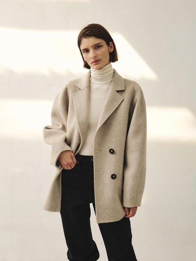 MOHAN Handmade Camel Hair Volume Half Coat