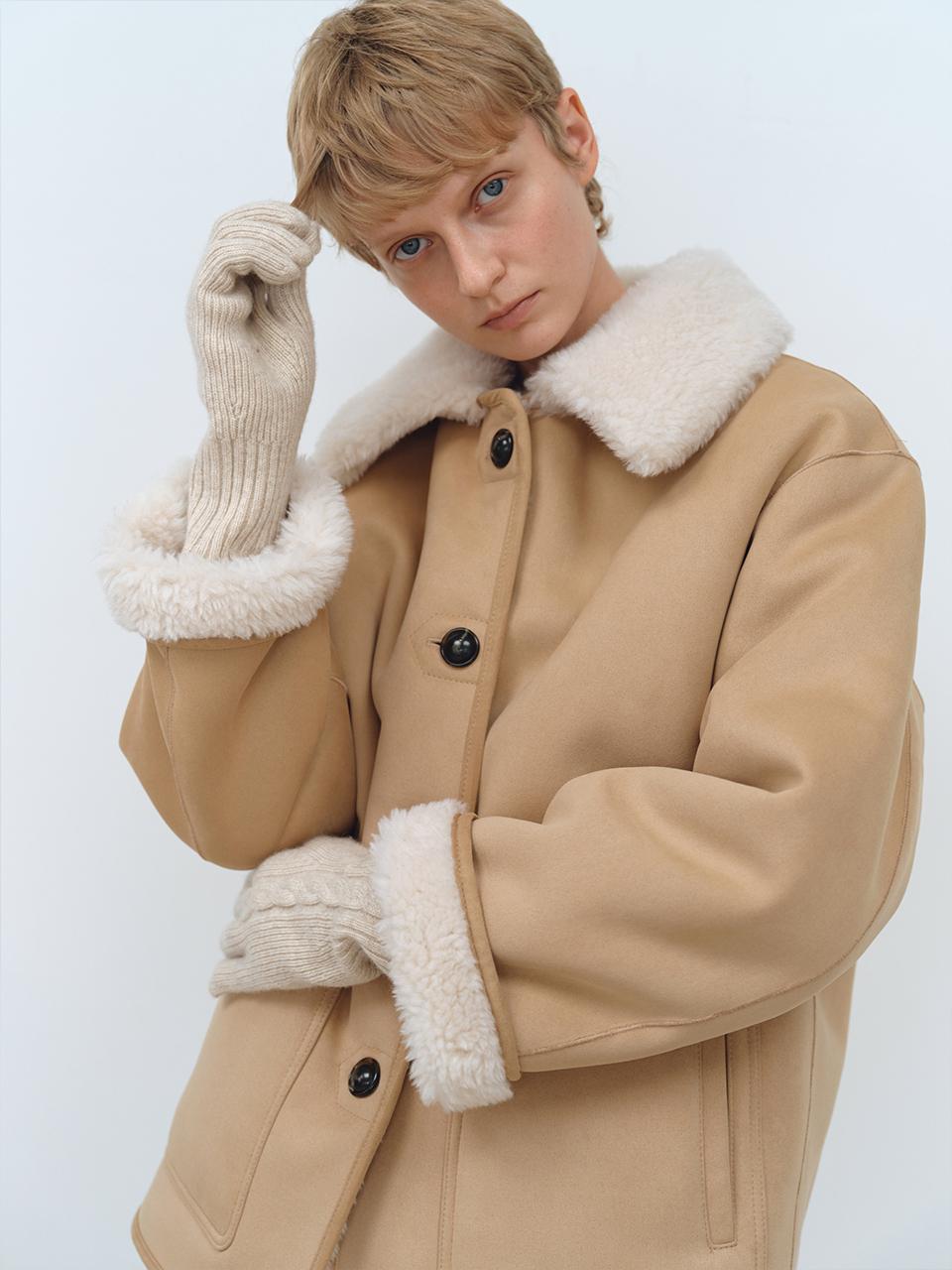 MOHAN Lambswool Cable Knit Winter Gloves