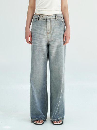 MOHAN Loose Fit Divided Relaxed Denim [Mid-Blue]