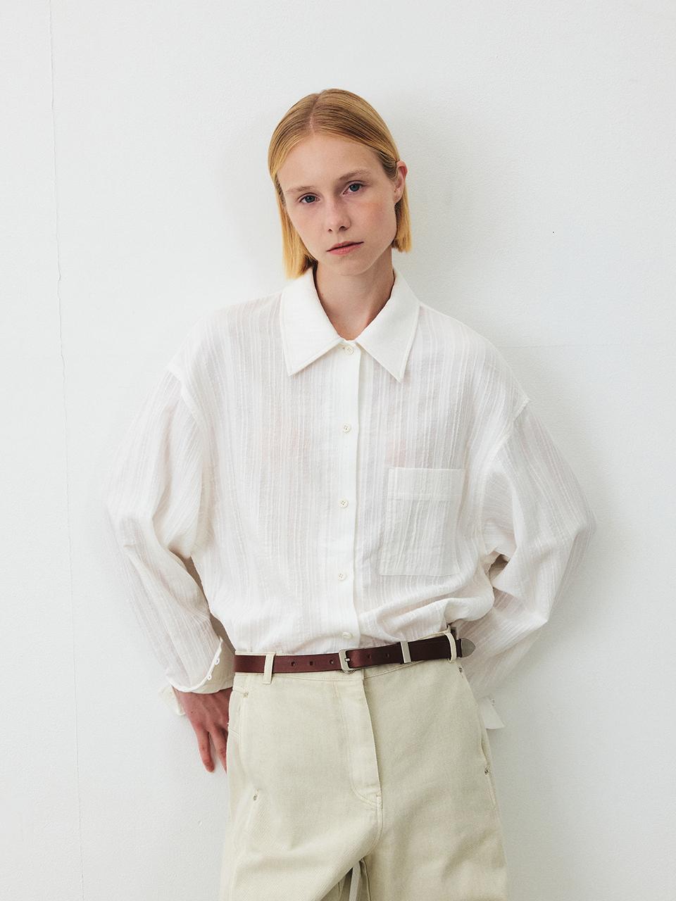 MOHAN Overfit Crease Cotton Shirt