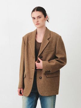 MOHAN Overfit Wool Twill Blazer [Brown]