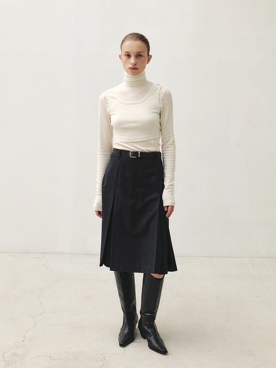 MOHAN RTW PLEATED MIDI SKIRT