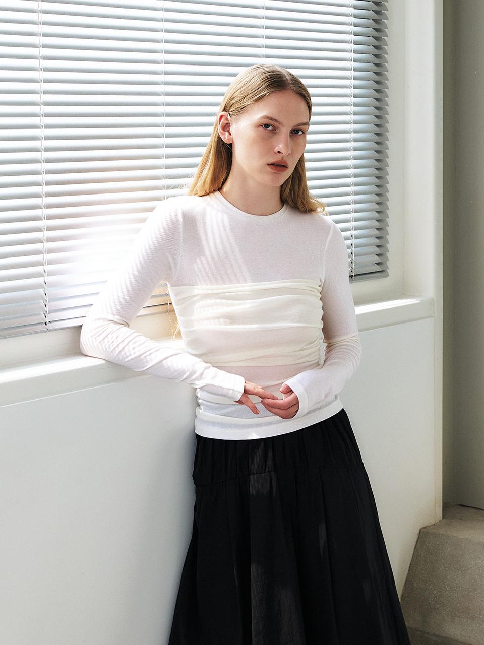 MOHAN Shirred Tube Layered Top [3COLORS]