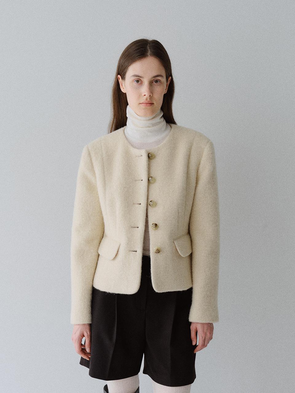 MOHAN TFW ALPACA WOOL NO COLLAR JACKET_2COLORS