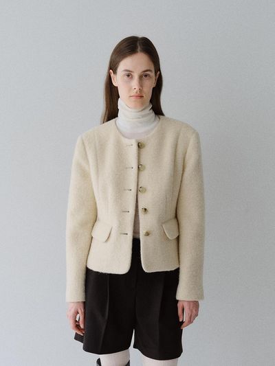 MOHAN TFW ALPACA WOOL NO COLLAR JACKET_2COLORS