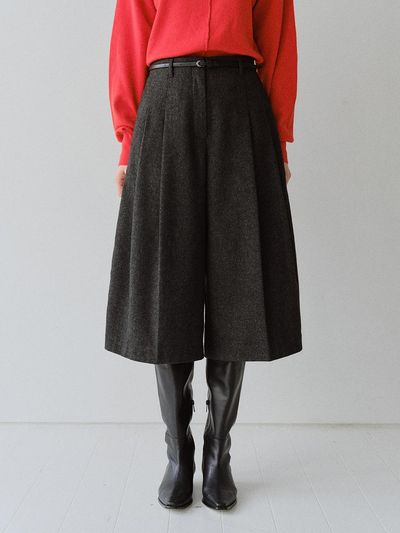 MOHAN TFW WOOL TWILL TWO TUCK WIDE PANTS
