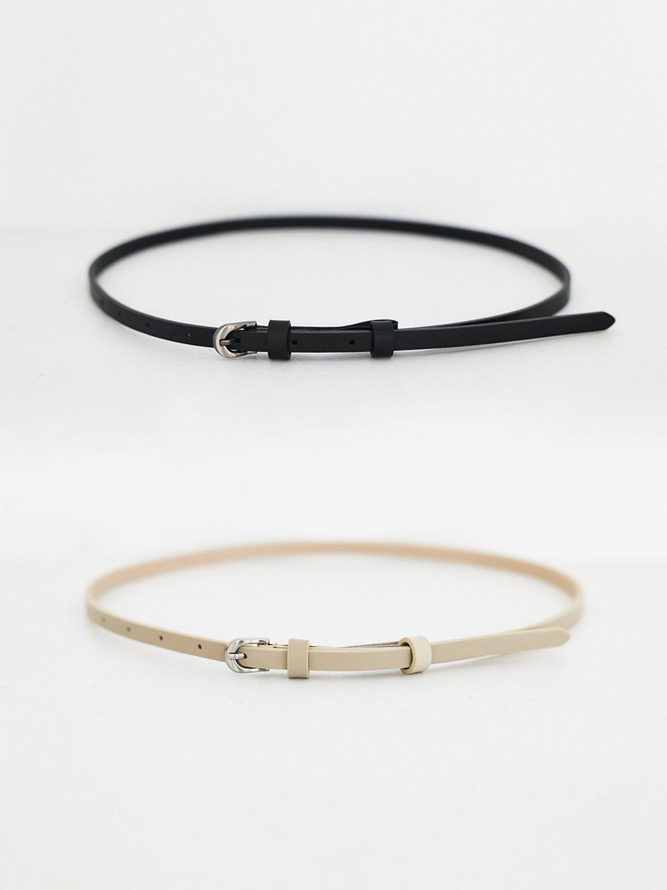 MOHAN Thin Embossed Leather Belt
