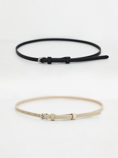 MOHAN Thin Embossed Leather Belt