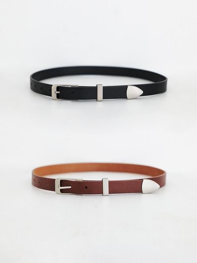 MOHAN Western Full-grain Italian Leather Belt [Brown/Black]