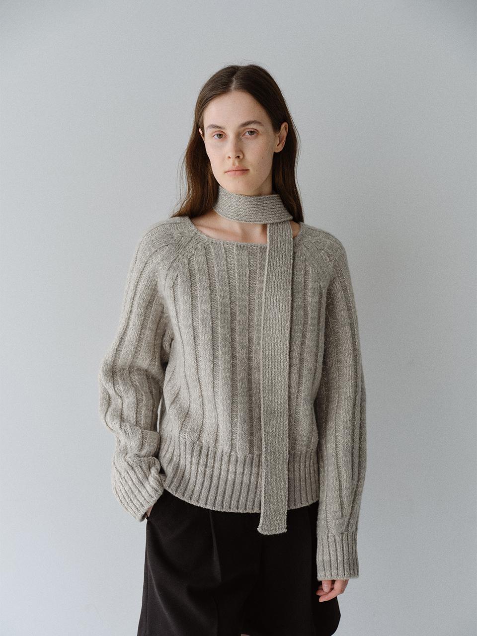 MOHAN Wool Blend Muffler Knit Top