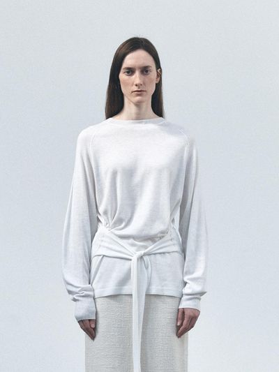 MOHAN Wool Blend Tie Wrap Wing Detail Sweater