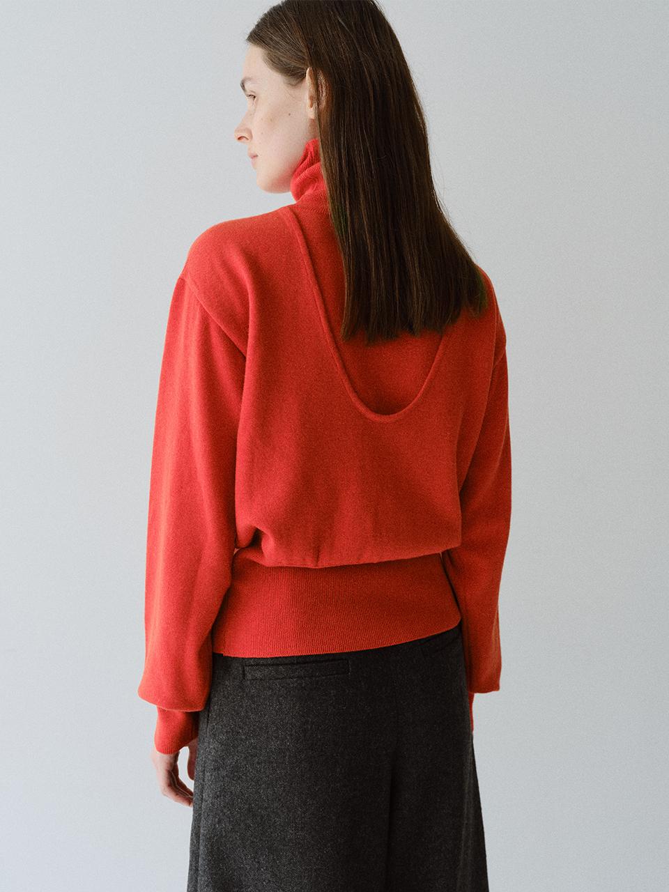 MOHAN Wool Double Layered High Neck Knit Top [3COLORS]