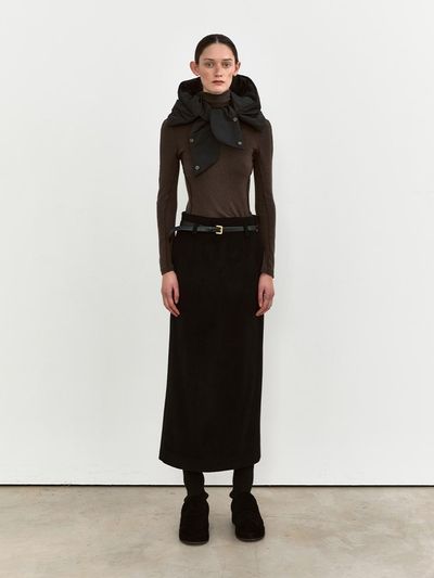 MOHAN Wool Maxi Pencil Skirt [2COLORS]