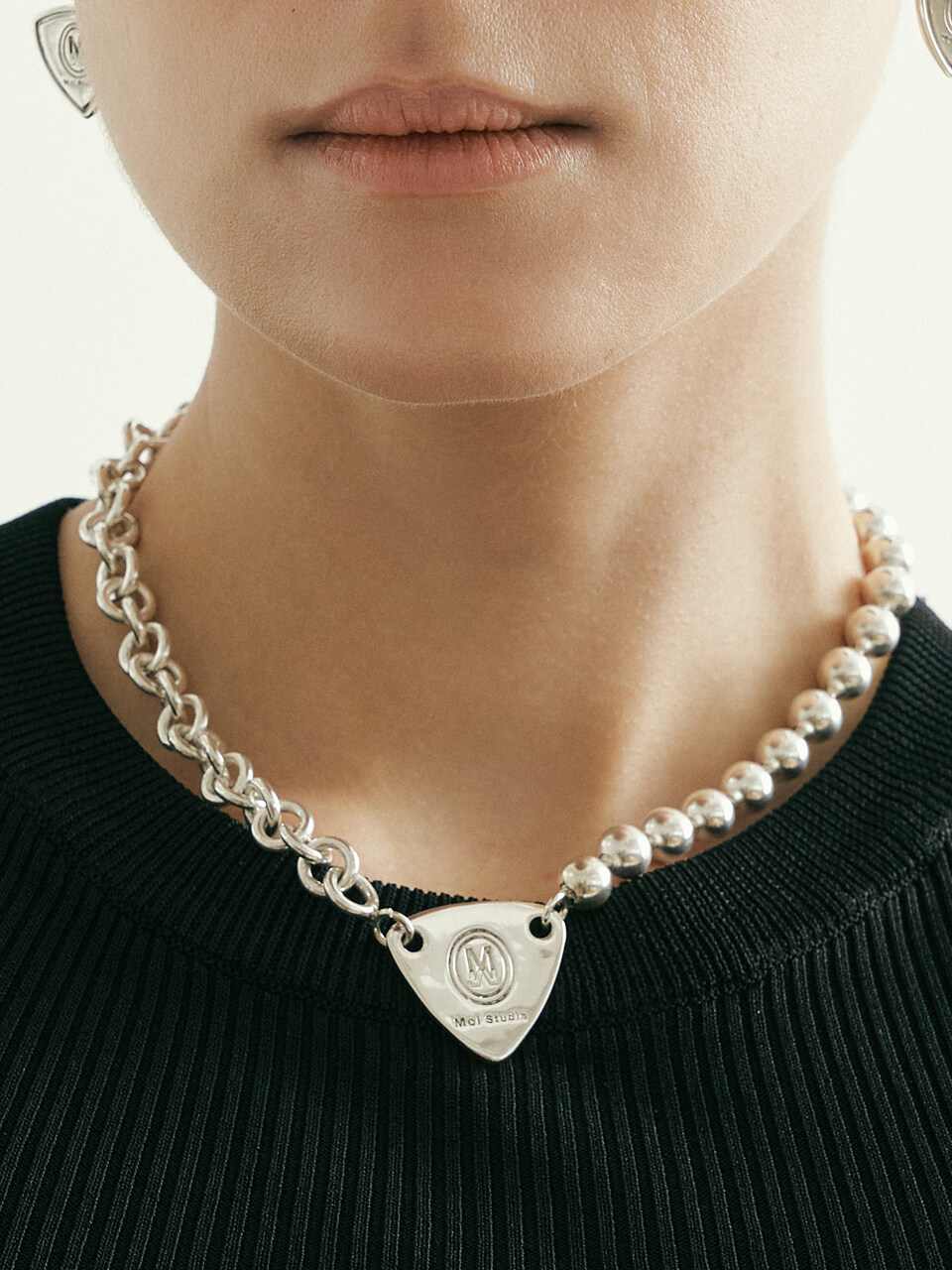 MOI studio Moi 4st Unbal Chain Thimble Necklace_01