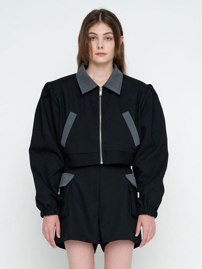 MOIFAIRE BULD POINTED WOOL JACKET / BLACK