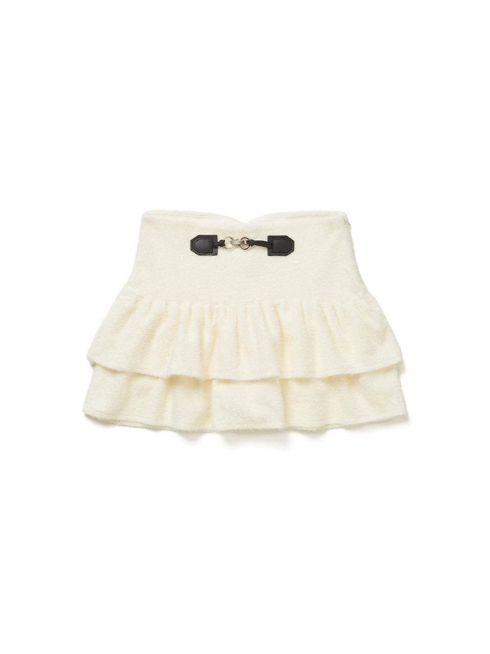 MOIFAIRE Snowflake Tiered Mini Skirt Pants [Beige]
